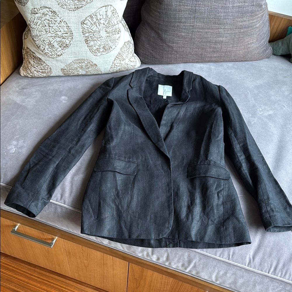 Joie Black Blazer with Notched Lapel and Relaxed Fit